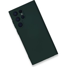 Mey Ithalat®  Samsung Galaxy S24 Ultra Kılıf Nano Içi Kadife Silikon - Koyu Yeşil