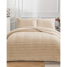 Lal Home Deco Serra Rabit Tek Kişilik Wellsoft Yatak Örtüsü Seti 180X240CM - Yumuşak Dokulu Yastıklı - Bej