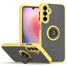 Mey Ithalat®  Samsung Galaxy S24 Kılıf Montreal Yüzüklü Silikon Kapak - Sarı