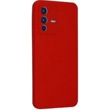 Svoria Store Mey Ithalat®  Vivo V23 5g Kılıf Nano Içi Kadife Silikon - Kırmızı