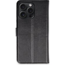Mey Ithalat®   iPhone 15 Pro Max Kılıf Trend S Plus Kapaklı Kılıf - Siyah
