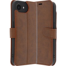 Mey Ithalat®   iPhone 16E Kılıf Trend S Plus Kapaklı Kılıf - Taba