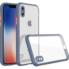 Mey Ithalat®   iPhone Xs Max Kılıf Miami Şeffaf Silikon - Gri