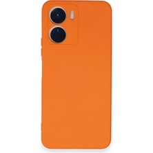 Mey Ithalat®  Vivo Y16 Kılıf Nano Içi Kadife Silikon - Turuncu