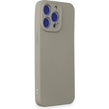 Mey Ithalat®   iPhone 15 Pro Max Kılıf Nano Içi Kadife Silikon - Titan Gri