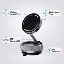 Ottonova Aerogrip Elite Vakum Özellikli Manyetik Telefon Tutucu - Magsafe Uyumlu 360 Derece Döner Araç Içi Torpido ve Cam Standı