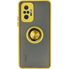 Mey Ithalat®   Redmi Note 10 Pro Kılıf Montreal Yüzüklü Silikon Kapak - Sarı