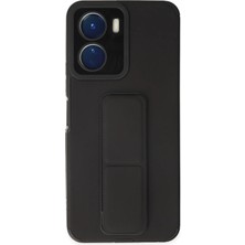 Mey Ithalat®  Vivo Y16 Kılıf Mega Standlı Silikon - Siyah