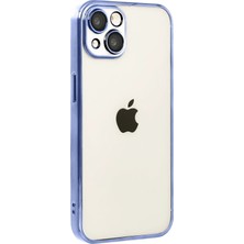 Mey Ithalat®   iPhone 15  Lensli Silikon - Açık Mavi