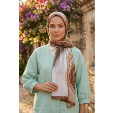 Ang-Scarf 75 x 180 Kahverengi Renk Surf Desen Neo Crash Şal - Ağırlık Yapmaz - Ütü İstemez - Dört Mevsim Kullanıma Uygun - Kayma Yapmaz
