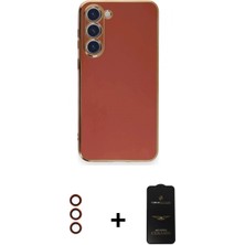 Marsilyan™- Galaxy S23 Plus Kılıf Yankı Serisi - Siyah 6d Antistatik Mat Seramik Hayalet Nano Ekran Koruyucu + Metal Kamera Lens - Kı