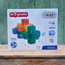 DEPAR Magnetic Geometry Educatıon 20 Parça Manyetik Yapı Seti Eğitici Manyetik Blokları 2 cm Geometri Set