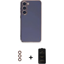 Marsilyan™- Galaxy S23 Plus Kılıf Yankı Serisi - Siyah 6d Antistatik Mat Seramik Hayalet Nano Ekran Koruyucu + Metal Kamera Lens - Kı