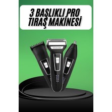 Zero Land Ilkeshop Tıraş Makinesi 3 Başlıklı T Başlıklı Hassas Ciltlere Özel Saç Sakal Vücut Kulak ve Burun