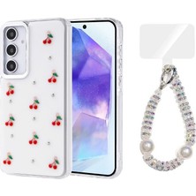 Teleplus Samsung Galaxy A55 Kılıf Polen Desenli El Bilekli Kılıf