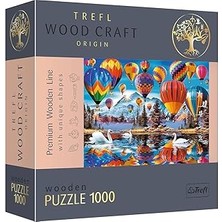 Uravas Store Trefl - Ahşap Yapboz, Renkli Balonlar Yapboz - 1000 Parça, Ahşap El Işi, Düzensiz Şekiller, Amerika