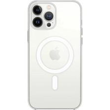 Mey Ithalat®   iPhone 15 Pro Kılıf Magneticsafe Şeffaf Silikon - Şeffaf