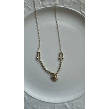 Stainles Steel Güneş 14K Çelik Kolye