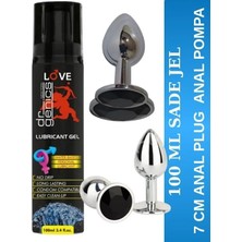 Aşkın Deposu Deromeya Health 11- Süper Kaydırıcı Jel+ Siyah Inci Elmas Taşlı Anal Plug 7 cm +Anal Set Süper Set 100 ml Jel Avantajlı Paket