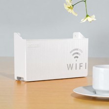 Assess Store Dekoratif Modem ve Kablo Saklama Kutusu - Duvara Monte Edilebilir Plastik Router Gizleyici, Ev ve Ofis Için Düzenleyici Wi-Fi Kutusu (25X15X6 Cm) - Beyaz