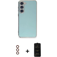 Marsilyan™- Galaxy S23 Plus Kılıf Yankı Serisi - Siyah 6d Antistatik Mat Seramik Hayalet Nano Ekran Koruyucu + Metal Kamera Lens - Kı