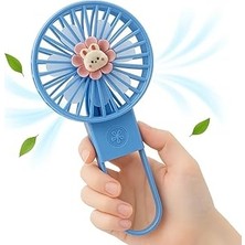 Uravas Store Coverzone Taşınabilir Mini USB Fan LED Işıklı Masa Üstü 3 Kademeli Dahili Işık Şarj Edilebilir Mini