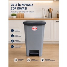 Planet 25 Litre Iç Kovalı Slim Pedallı Çöp Kovası Beyaz