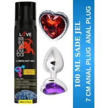 Aşkın Deposu Deromeya Health - Süper Kaydırıcı Jel+ Kalpli Anal Plug Xxl 7 cm +Anal Tıkaç Süper Set 100 ml Jel Avantajlı Paket