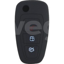 Wegna Ilkeshop Kontak Anahtar Kumanda Koruyucu Kilif Silikon Ford Transit-Mondeo-Focus-Ranger-C Max-S Max Siyah