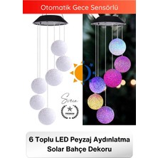 Svein #solarled Solar Bahçe Dekoru 6 Toplu LED Peyzaj Aydınlatma Renkli Işıklı Güneş Enerjili Su Geçirmez Dış Mekan Kazıklı Balkon Teras Çim Yol Dekoratif Lamba IP65