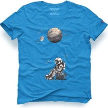 Tarrzzcom Unisex Tasarım Tshirt Kayada Oturan Astronot