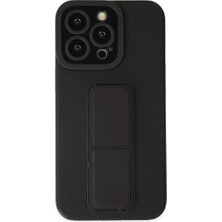 Senka Iphone 14 Pro Kılıf Mega Standlı Silikon - Siyah