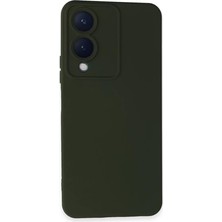 Senka Vivo Y17S Kılıf Nano Içi Kadife Silikon - Koyu Yeşil