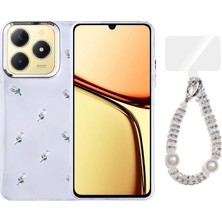Teleplus Realme C63 Kılıf Polen Desenli El Bilekli Kılıf