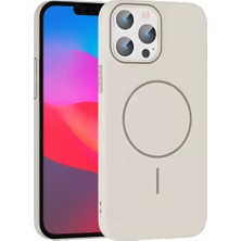 Senka Iphone 15 Pro Max Broş Magsafe Kapak - Krem