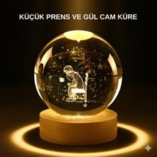 Uslucan Alışveriş Küçük Prens Işıklı Küre Lamba Ahşap Taban Büyük Boy Hediyelik