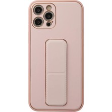 Senka Iphone 12 Pro Kılıf Coco Deri Standlı Kapak - Pembe