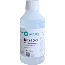 Gündüz Kimya Nital Dağlama Solüsyonu %3 | Metal Dağlama Solüsyonu | Yüksek Saflık