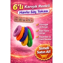 Verto 6’lı Karışık Renkli Havlu Saç Tokası Yumuşak Elastik Dayanıklı Lastik Toka Seti