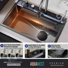 Hazeland Aquanest Premium 5 Tuşlu Akıllı Evye Honeycomb Design