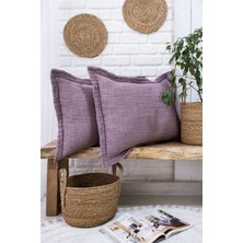 Layan Home %100 Pamuk Müslin 7 Kat Dolgulu Tekli Yastık Kılıfı