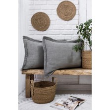 Layan Home %100 Pamuk Müslin 7 Kat Dolgulu Tekli Yastık Kılıfı