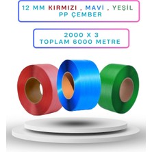 Dalpak Ambalaj 12 mm Otomatik Makine Pp ( Polipropilen ) Çember Seti Kırmızı , Mavi , Yeşil