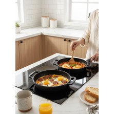 Ressla Döküm Sahan Seti Yapışmaz Yumurta & Kızartma Tavası Omlet Tavası (18CM + 20CM)