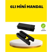 Sayarmarkt Tekrar Kullanılabilir Poşet Mandalı Siyah 6’lı Set