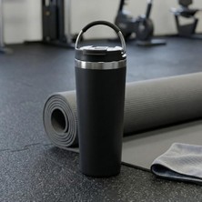 Assess Store 660 ml Pipetli Paslanmaz Çelik Termos Kupa - 4 Renk Seçeneği (Krem, Yeşil, Siyah, Mavi) - Büyük Boy (Venti) ve Soğuk Tutan Mug (Siyah)