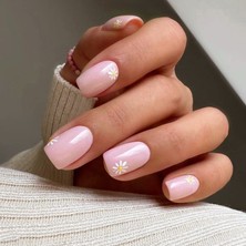 Armi Beauty 24'lü Takma Tırnak & Zararsız Yapıştırıcı Set Papatya Detaylı