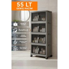 Evsane 55 Lt Geniş Hacimli Organizer Dolap - 4 Bölmeli 127 cm Çok Amaçlı Banyo ve Mutfak Düzenleyici
