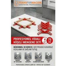 Creatividad Solutions Profesyonel Metal Köşe Mengene Seti 4'lü - 90 Derece 75MM Ahşap Çerçeve Kaynak Işkencesi 723180