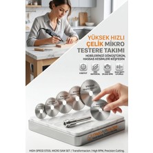 Creatividad Solutions Hss Mini Daire Testere Seti 6+1  Mini Makine Uyumlu Metal Ahşap Plastik Kesici Disk 723179